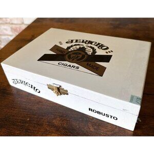 Jericho Hand Made Cigar Wooden Box With Metal Clasp For Storage